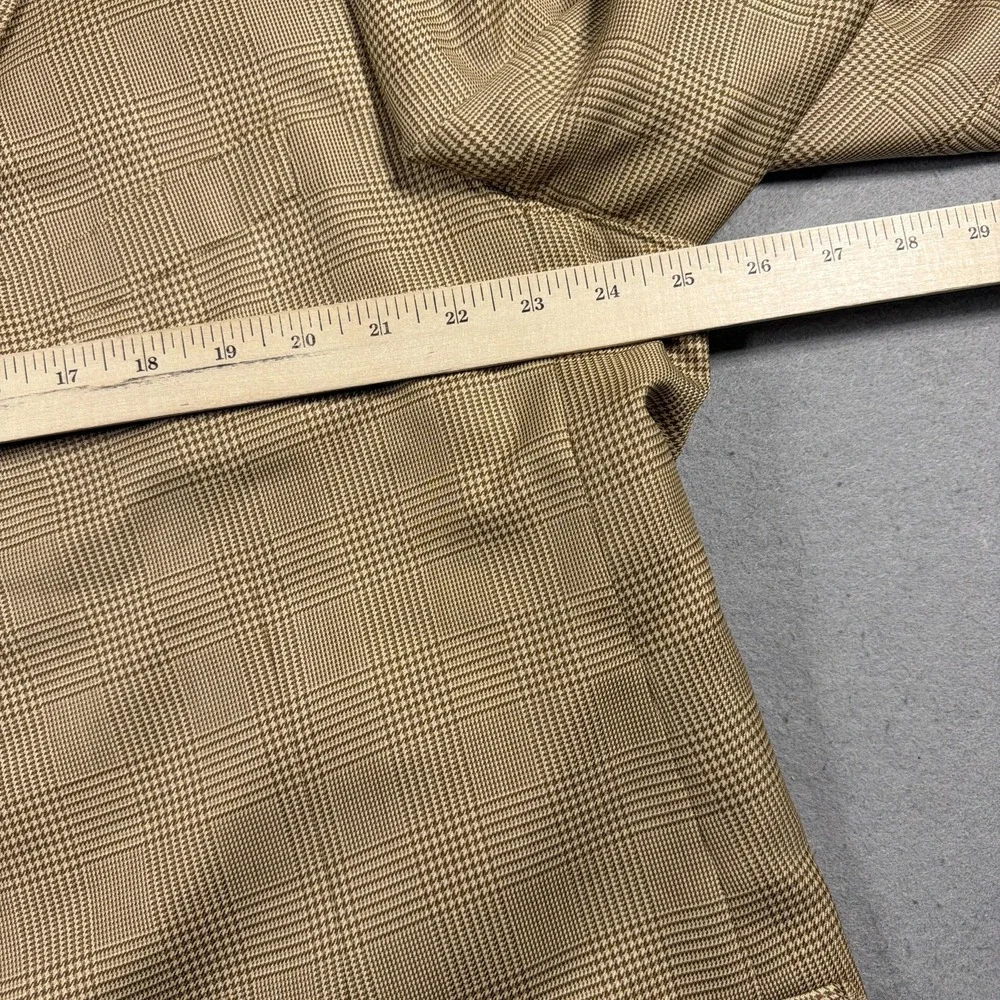 Ermenegildo Zegna Blazer Mens EU 54 Beige Silk Wool Plaid Sport Coat Jacket